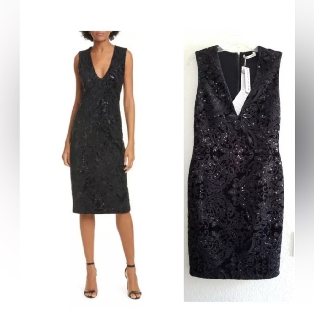 New Alice + Olivia 0 Alba Sequin Cocktail
Dress Glam Pageant Formal Beaded Prom